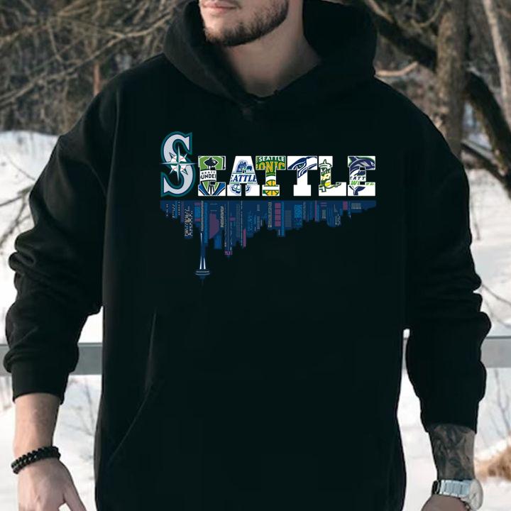 Seattle team sport Mariners Sounders Thunderbirds Supersonics t-shirt hoodie
