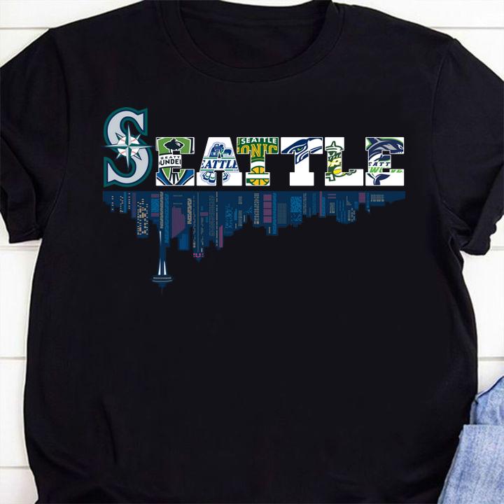 Seattle team sport Mariners Sounders Thunderbirds Supersonics t-shirt shirt