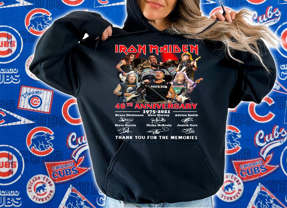 Iron Maiden Band 46th Anniversary 1975-2021 Signed Thank Memories t-shirt hoodie