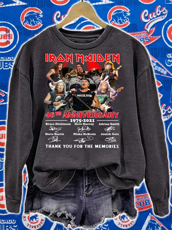 Iron Maiden Band 46th Anniversary 1975-2021 Signed Thank Memories t-shirt sweatshirt