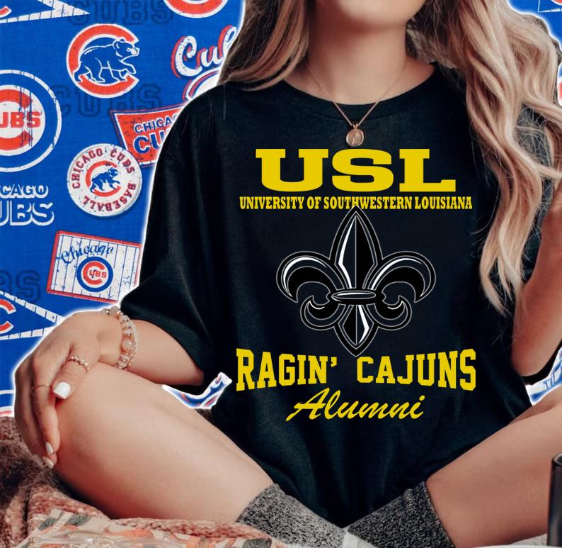 Usl University Of Southwestern Louisiana Ragin’ Cajuns Alumni t-shirt woman shirt