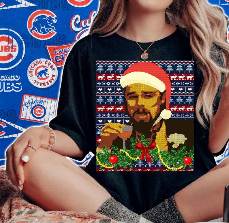 Leo Laughing Dank Meme Ugly Christmas Sweater t-shirt woman shirt