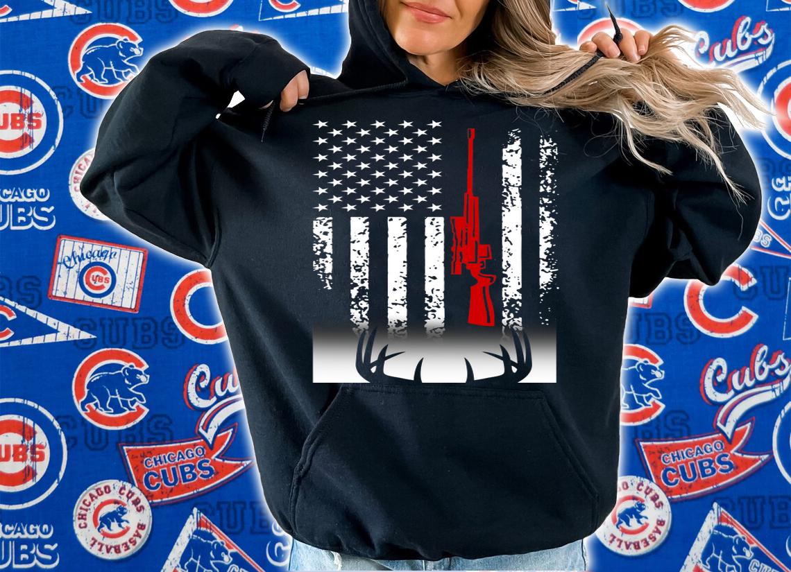 Premium trend Deer Hunting American Flag t-shirt hoodie