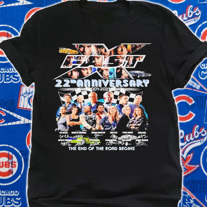Fast and Furious 22nd Anniversary 2001-2023 the end of the road begins signatures t-shirt shirt