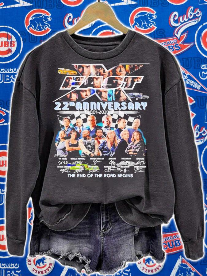 Fast and Furious 22nd Anniversary 2001-2023 the end of the road begins signatures t-shirt sweatshirt