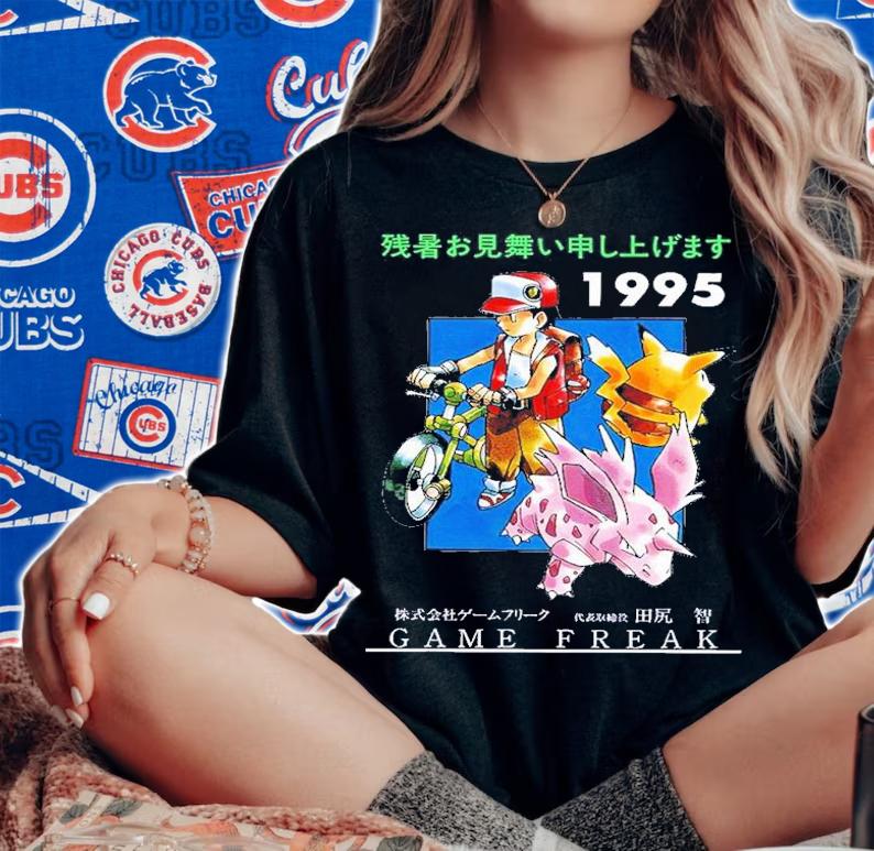 1995 Pokmon Game Freak Retro Custom Japanese Shirt t-shirt woman shirt