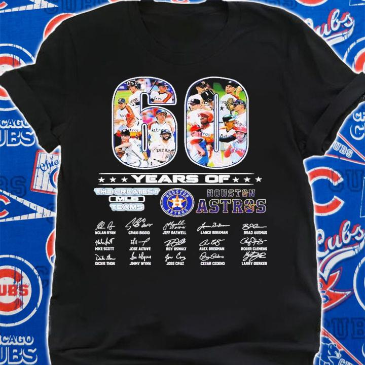 60 years of the greatest MLB teams Houston Astros signatures shirt t-shirt shirt