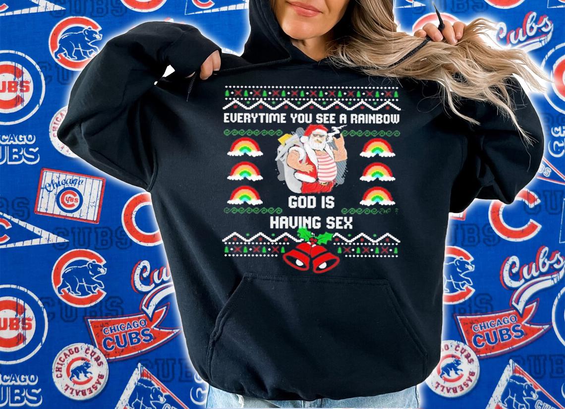 Everytime You See A Rainbow God Is Ugly Sweater Christmas Shirt t-shirt hoodie