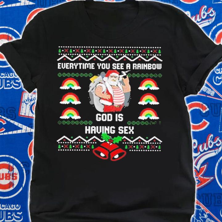 Everytime You See A Rainbow God Is Ugly Sweater Christmas Shirt t-shirt shirt
