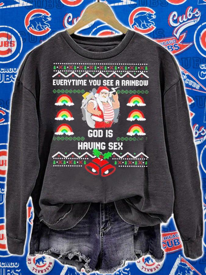 Everytime You See A Rainbow God Is Ugly Sweater Christmas Shirt t-shirt sweatshirt