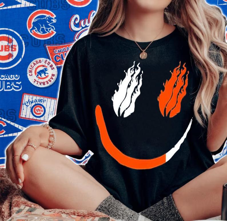 Fire smile shirt t-shirt woman shirt