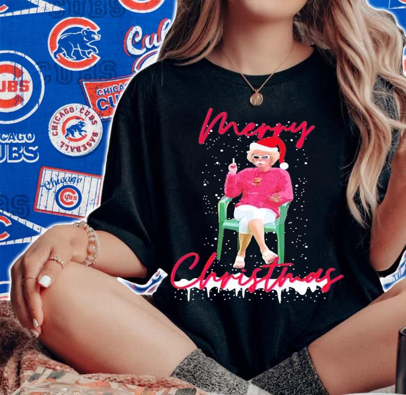 Merry Christmas Kath and Kim Santa Lawn shirt t-shirt woman shirt
