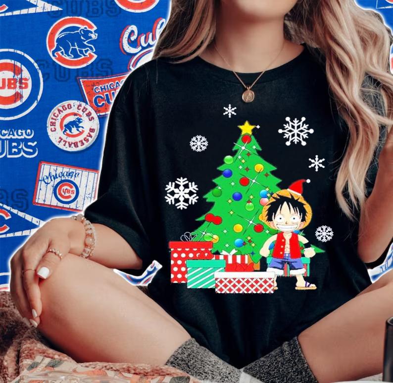 Monkey D Luffy Around The Christmas Tree One Piece Shirt t-shirt