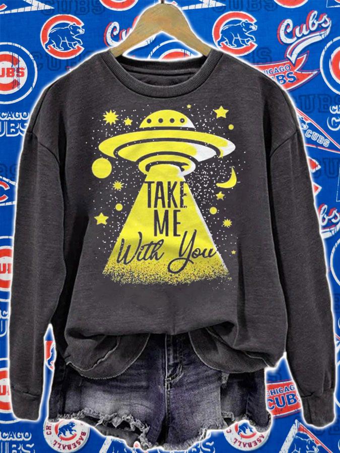 Spaceship Ufo Take Me With You Alien Abduction Shirt