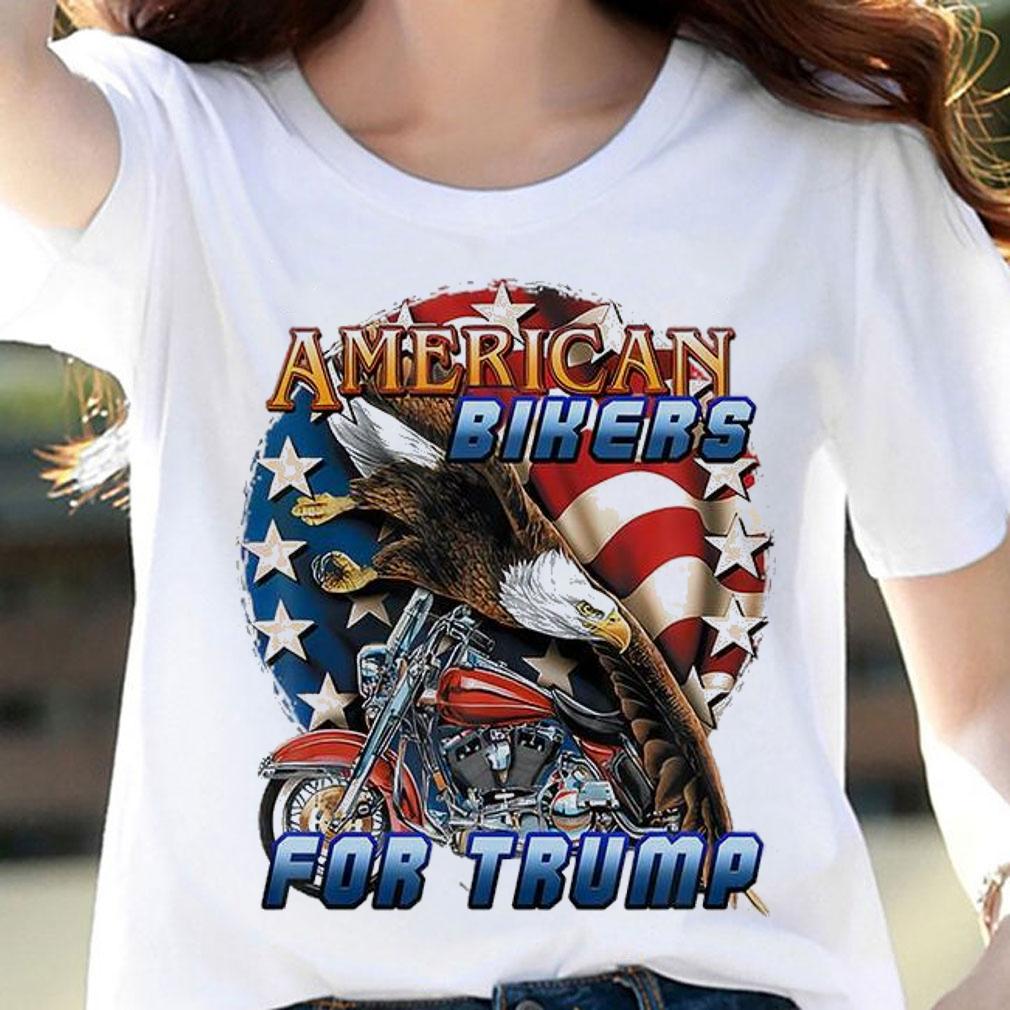 American Bikers For Trump Eagle Flag Motorbike 2021 T-shirt woman shirt