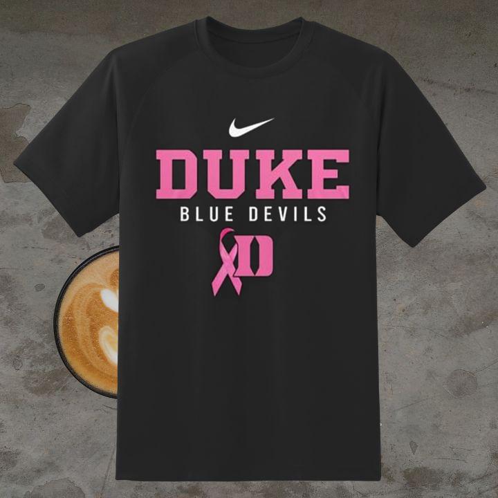 Duke Blue Devil Breast Cancer Awareness Ribbon Nike T-Shirt