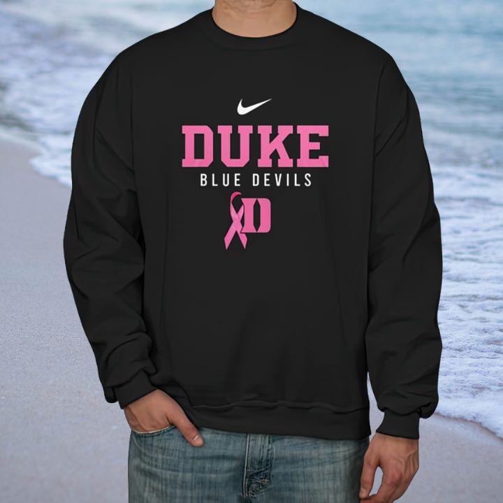 Duke Blue Devil Breast Cancer Awareness Ribbon Nike T-Shirt sweatshirt