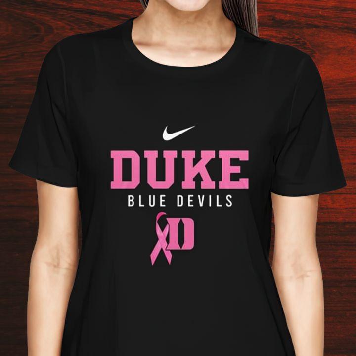 Duke Blue Devil Breast Cancer Awareness Ribbon Nike T-Shirt womenshirt