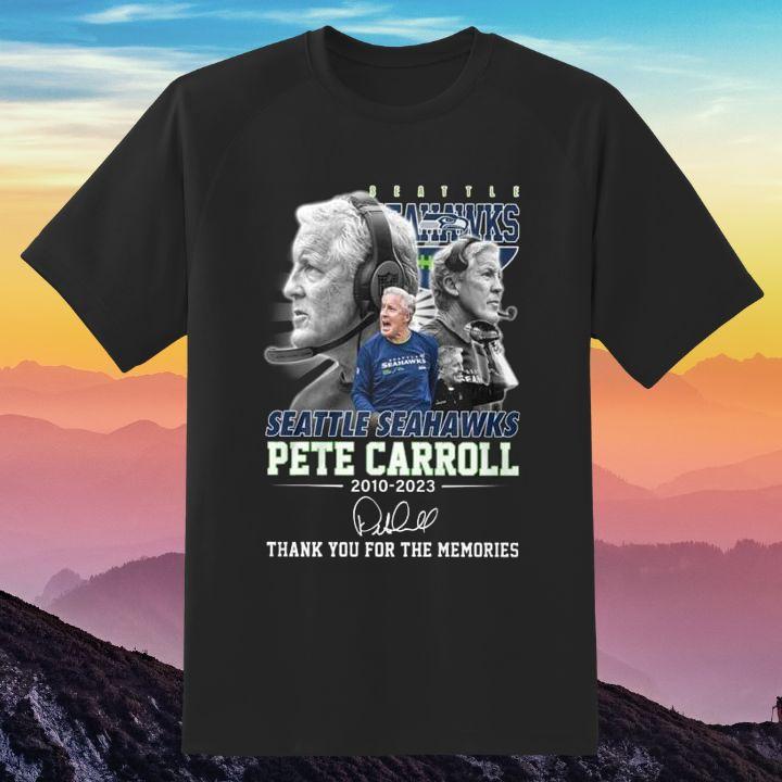 Pete Carroll Seattle Seahawks 2010-2023 Signed T-Shirt