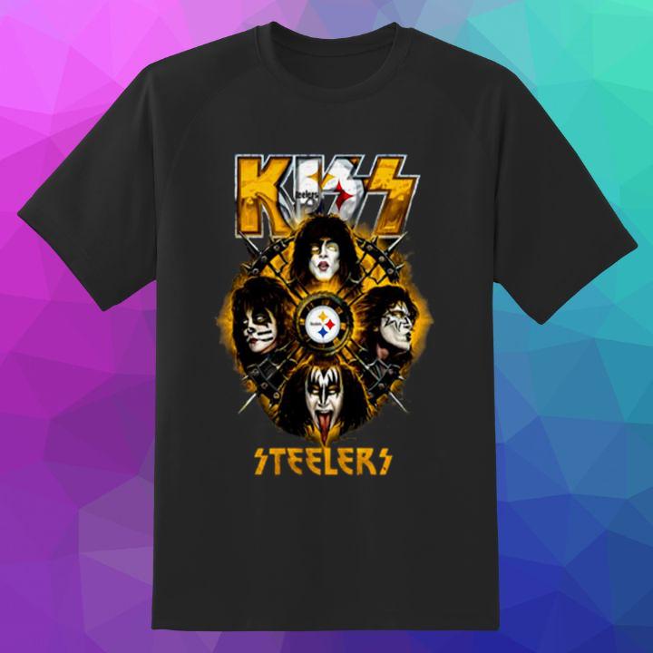Premium Kiss Rock Band Pittsburgh Steelers Style Bohemian Rhapsody T-Shirt