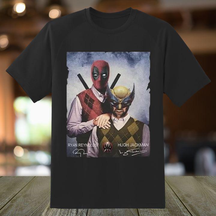Great Deadpool & Wolverine Ryan Reynolds Hugh Jackman Step Brothers Signed Shirt