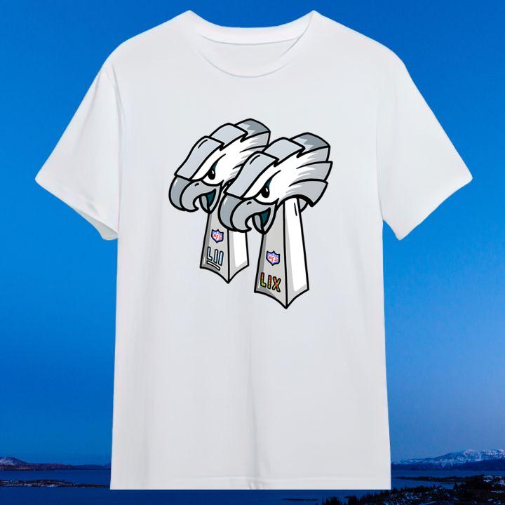 Philadelphia Eagles Win Super Bowl 2 Times Trophy NFL T-Shirt