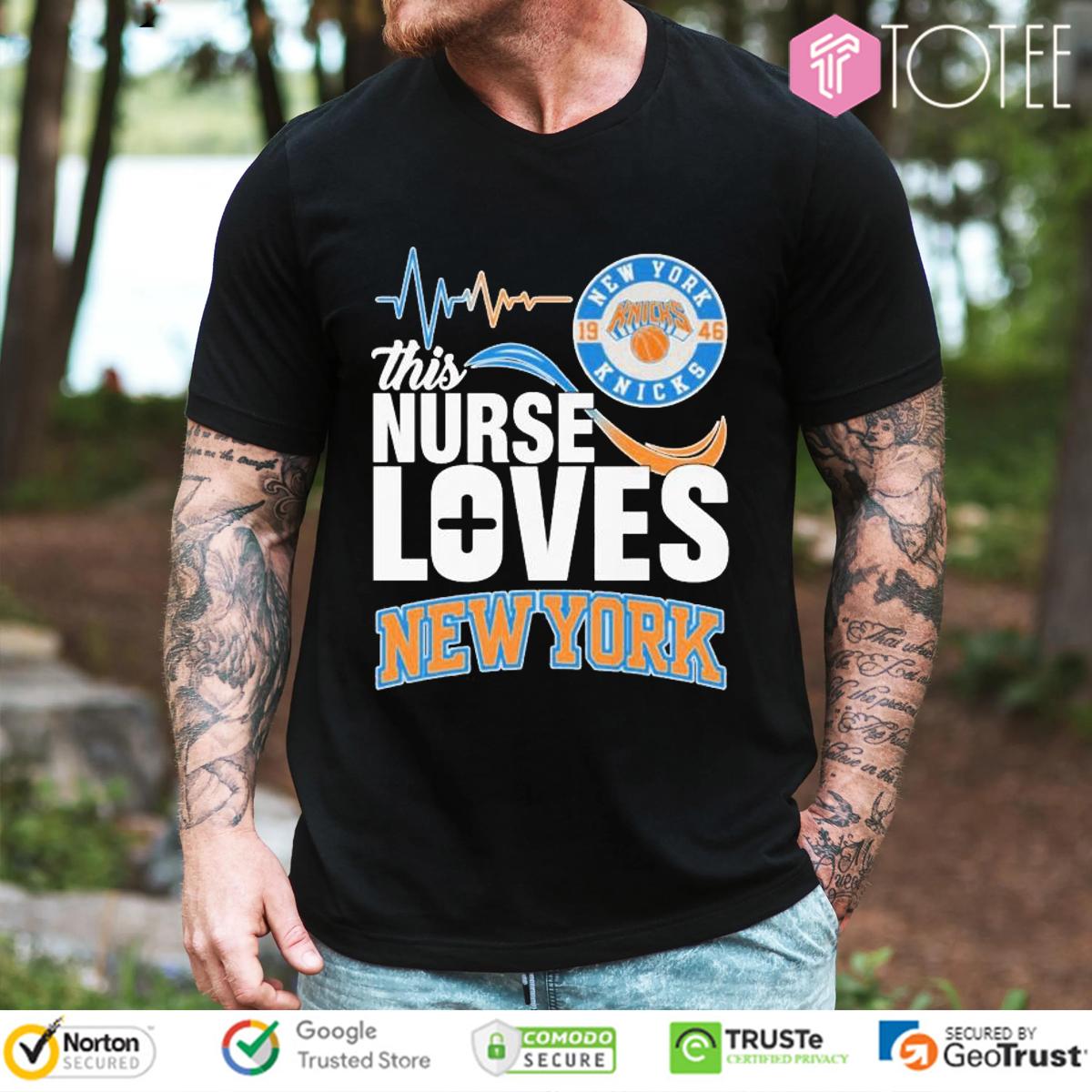 This Nurse Loves New York Knicks 1946 Heartbeat T-Shirt