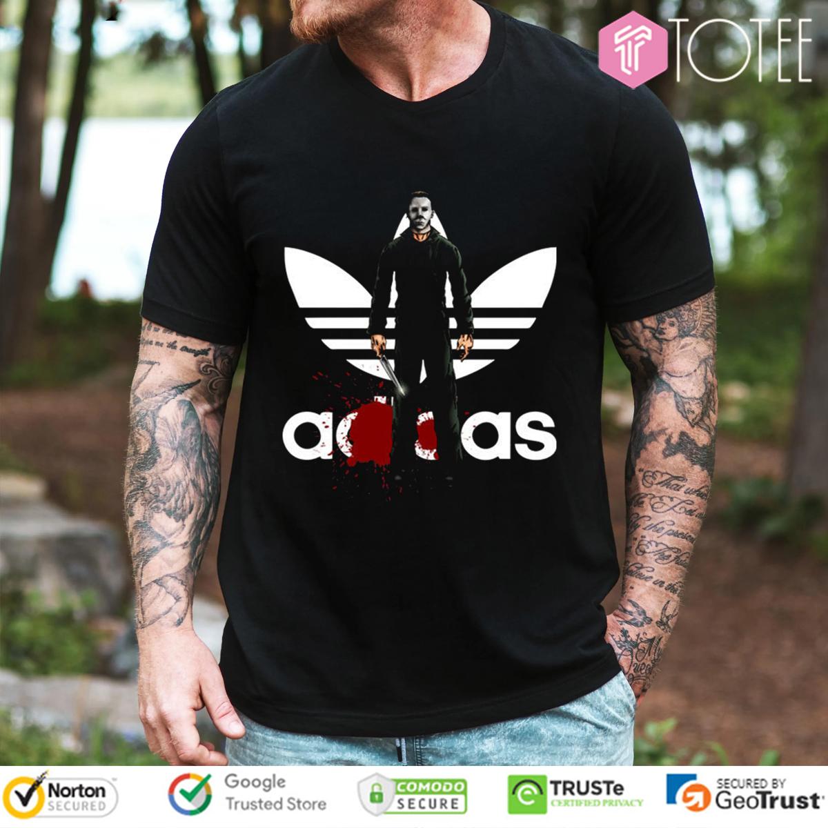 Michael Myers Parody Adidas Logo T-Shirt