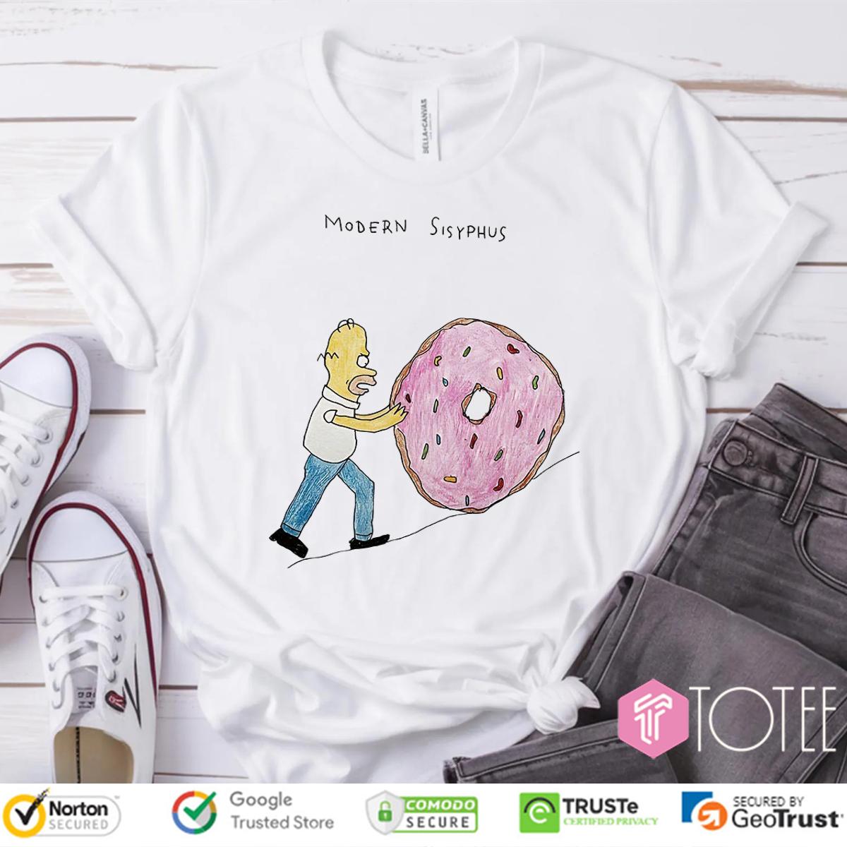 Homer Simpson Modern Sisyphus Donut T-Shirt