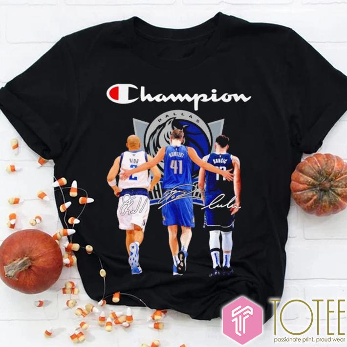 Dallas Mavericks Luka Doncic Parody Champion Logo Signature t-shirt