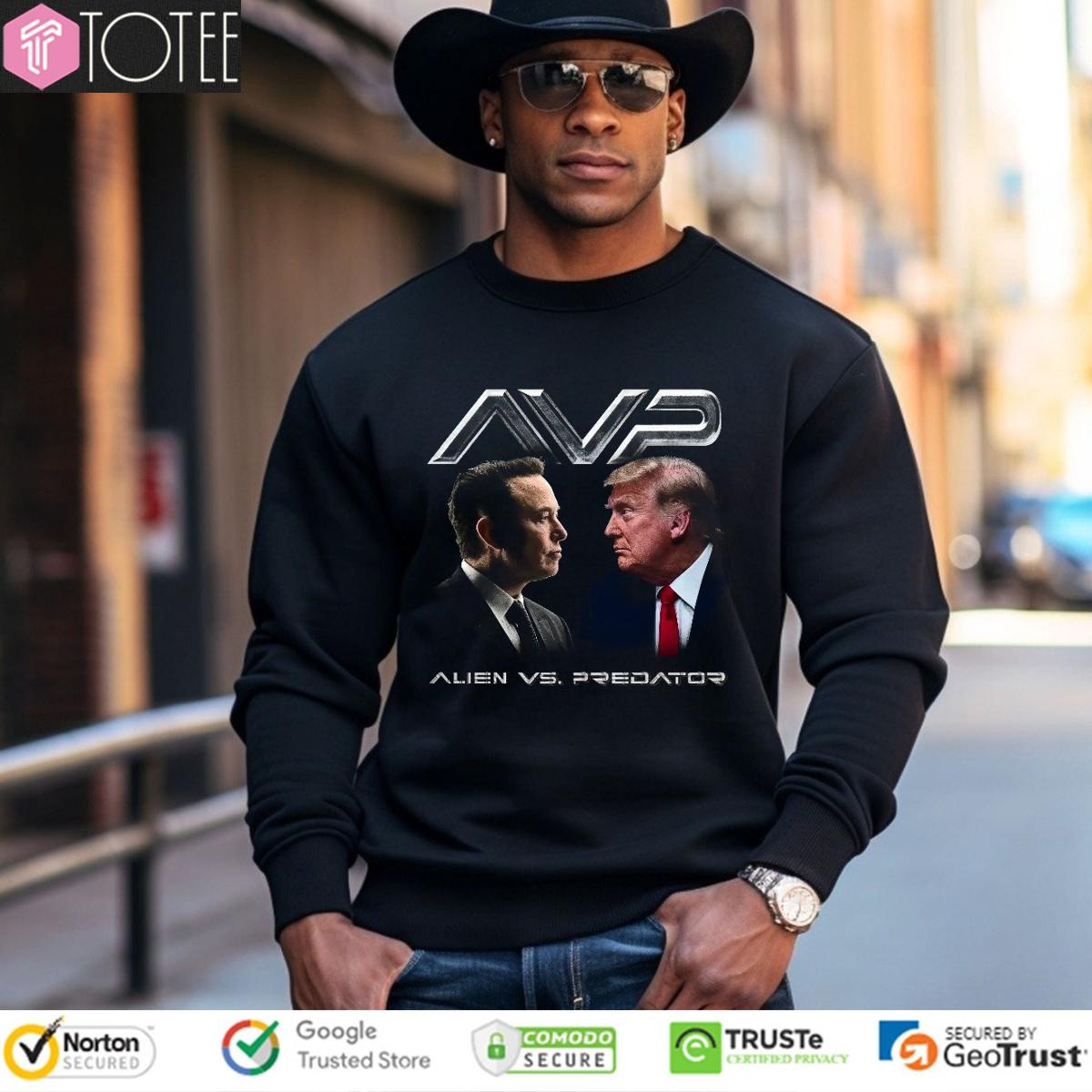 Elon Musk Trump Parody Alien Vs. Predator Sweatshirt