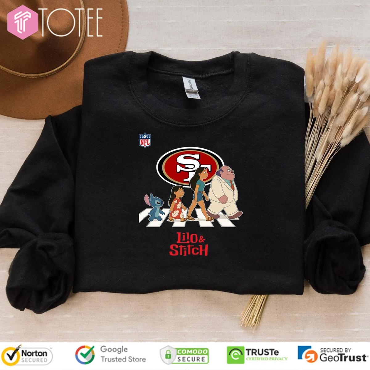 San Francisco 49Ers Lilo And Stitch Abbey Road Sweatshirt