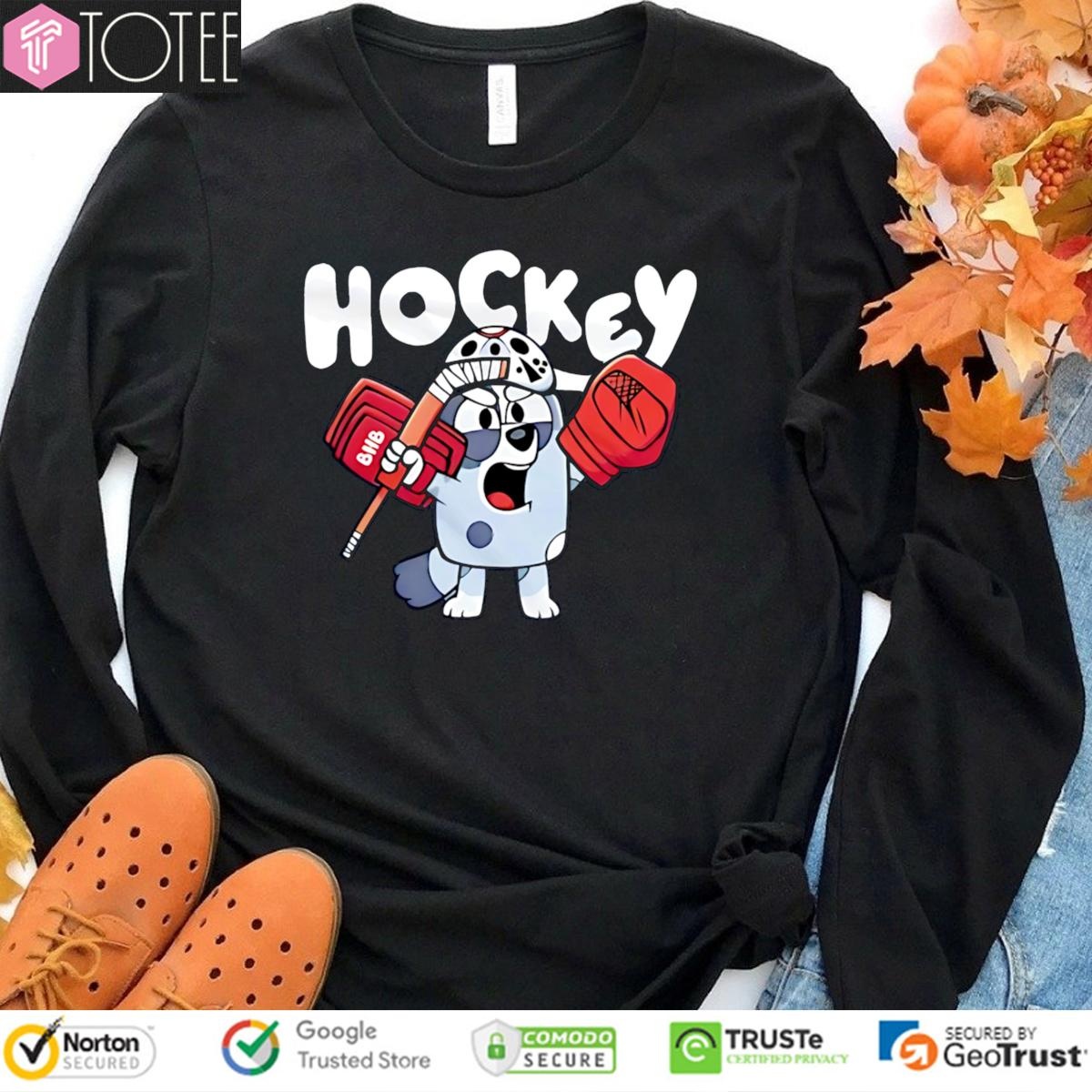 Bluey Heeler Wear Jason Mask And Play Hockey Sweatshirt