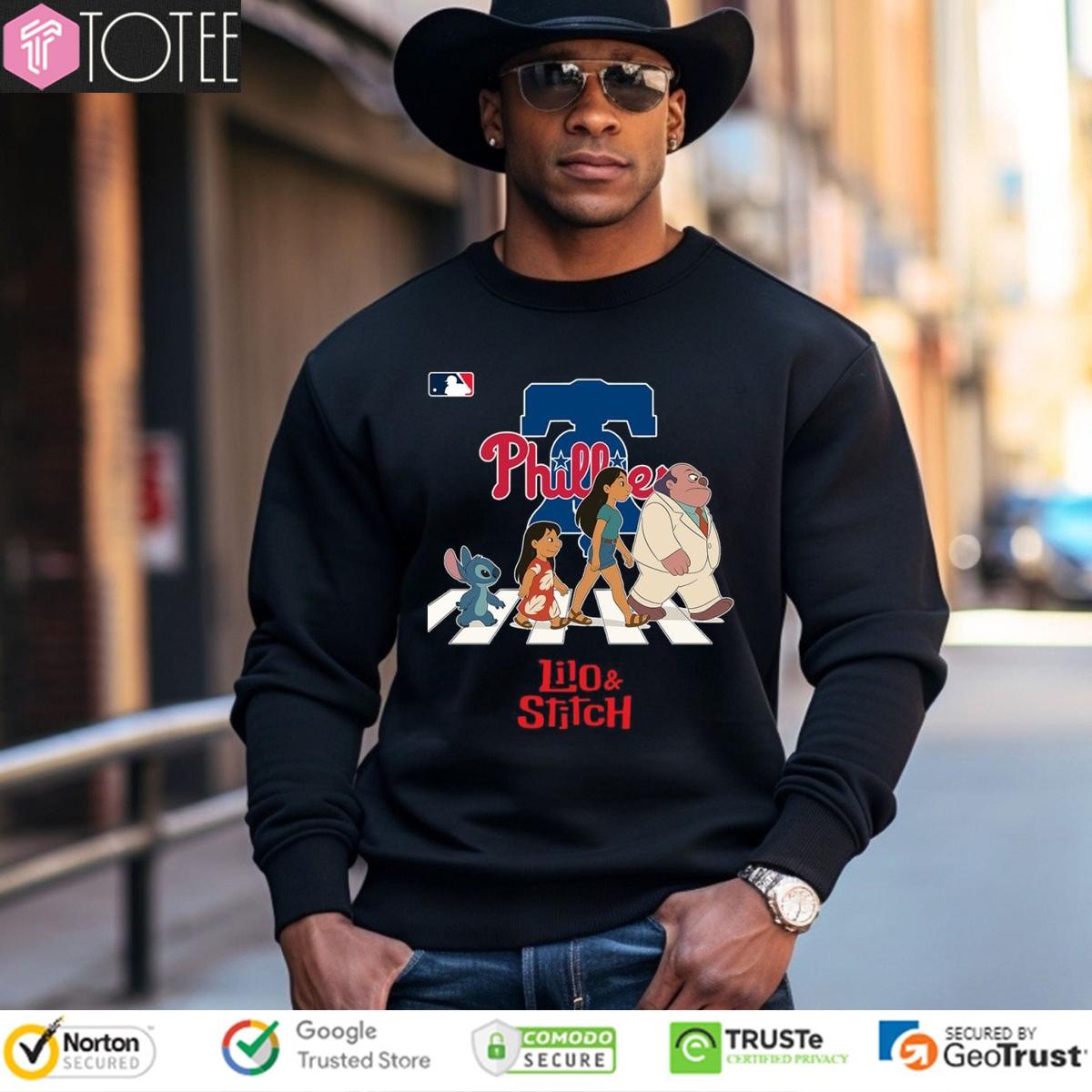 Lilo And Stitch Abbey Road Philadelphia Phillies Baseball Sweatshirt