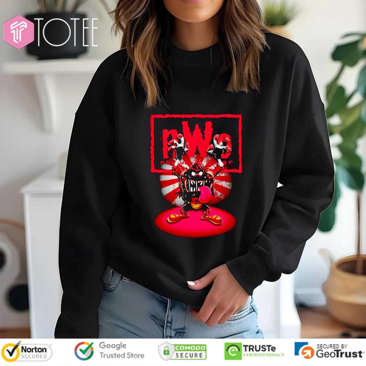 Taz Looney Tunes Tasmanian Devil Parody Nwo New World Order Wwe Sweatshirt
