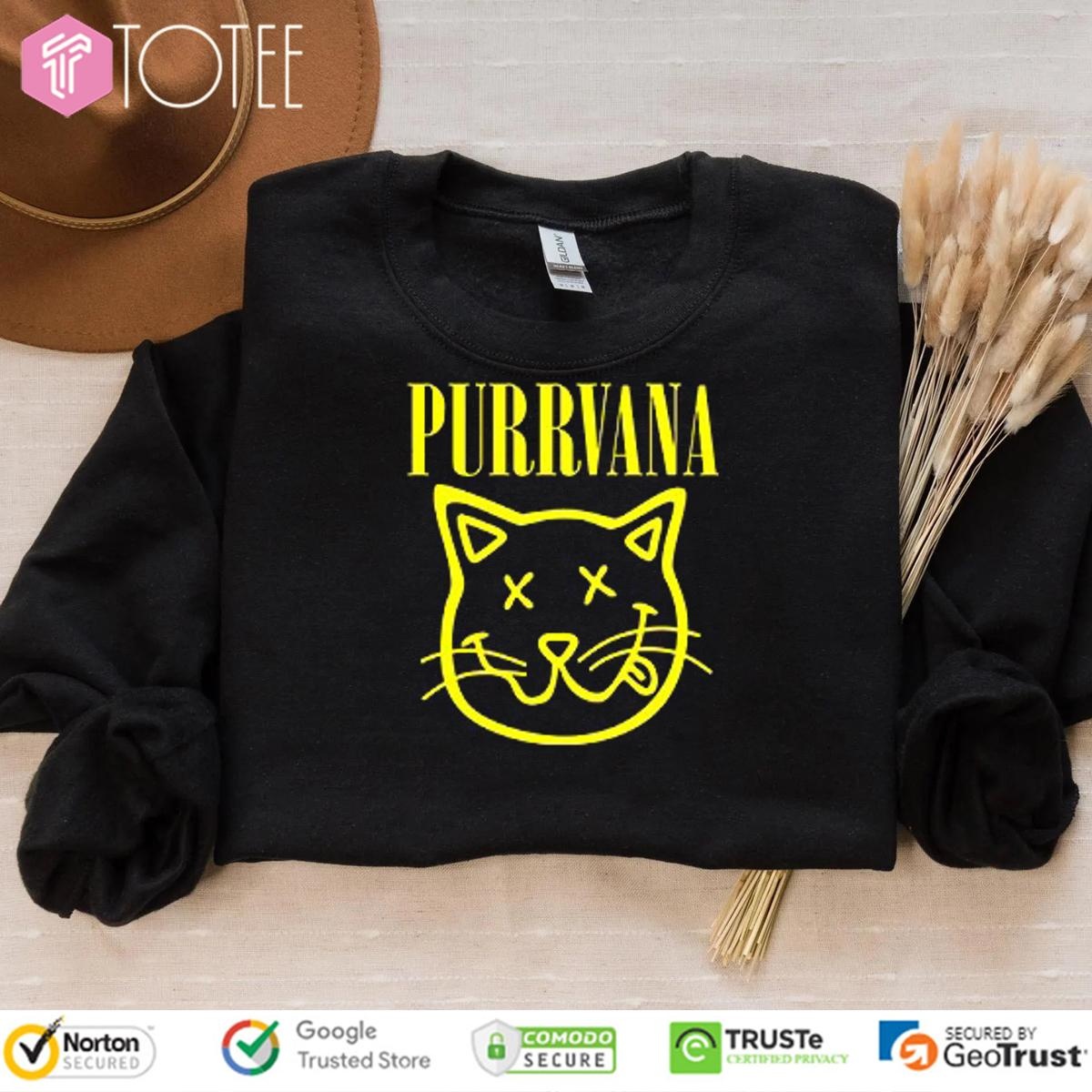 Purrvana Parody Cat Purr Nirvana Sweatshirt