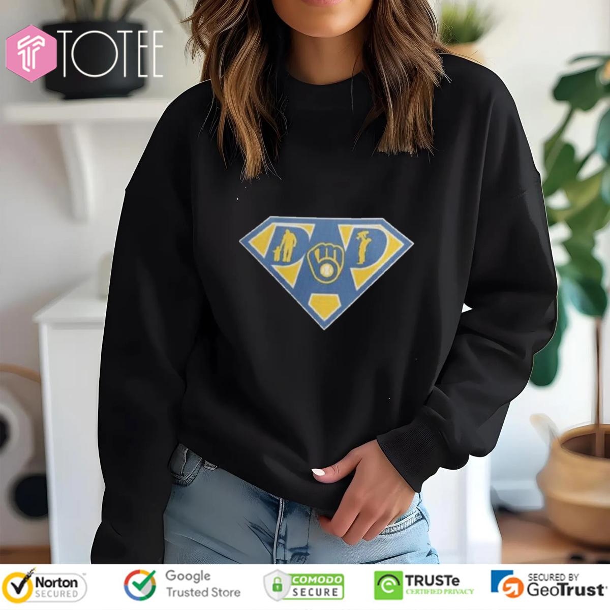 Super Dad Milwaukee Brewers Superman Fathers Day Sweatshirt