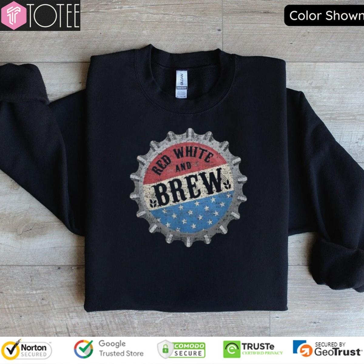 Red White And Blue Brew Beer Usa Flag 4Th Of July Fathers Day Sweatshirt