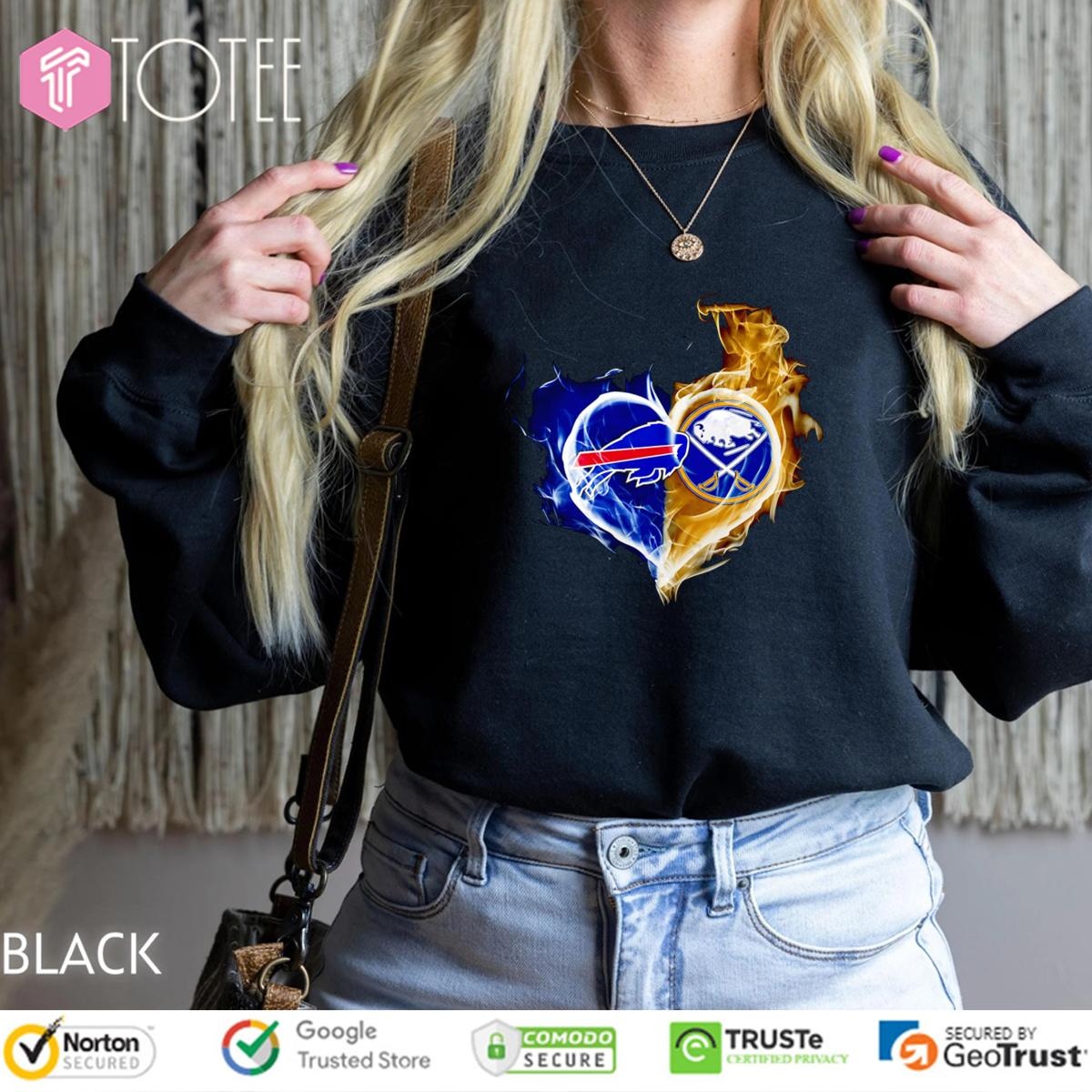 Smoke Heart Buffalo Bills Buffalo Sabres Sweatshirt