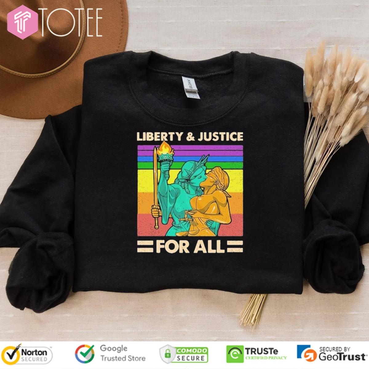 Lgbt Liberty Kiss Justice For All Vintage Sweatshirt
