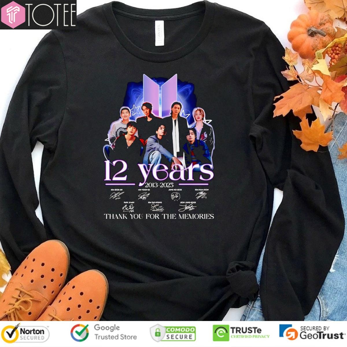 12 Years 2013 2025 Bts Signatures Sweatshirt