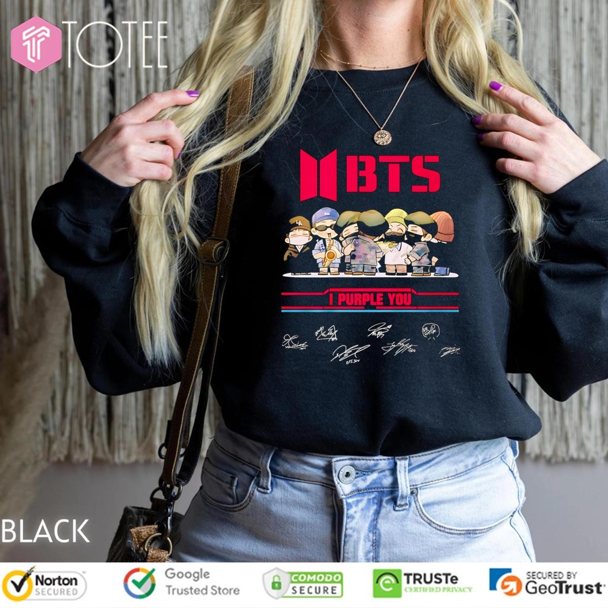 Bts Chibi I Purple You Signatures Sweatshirt