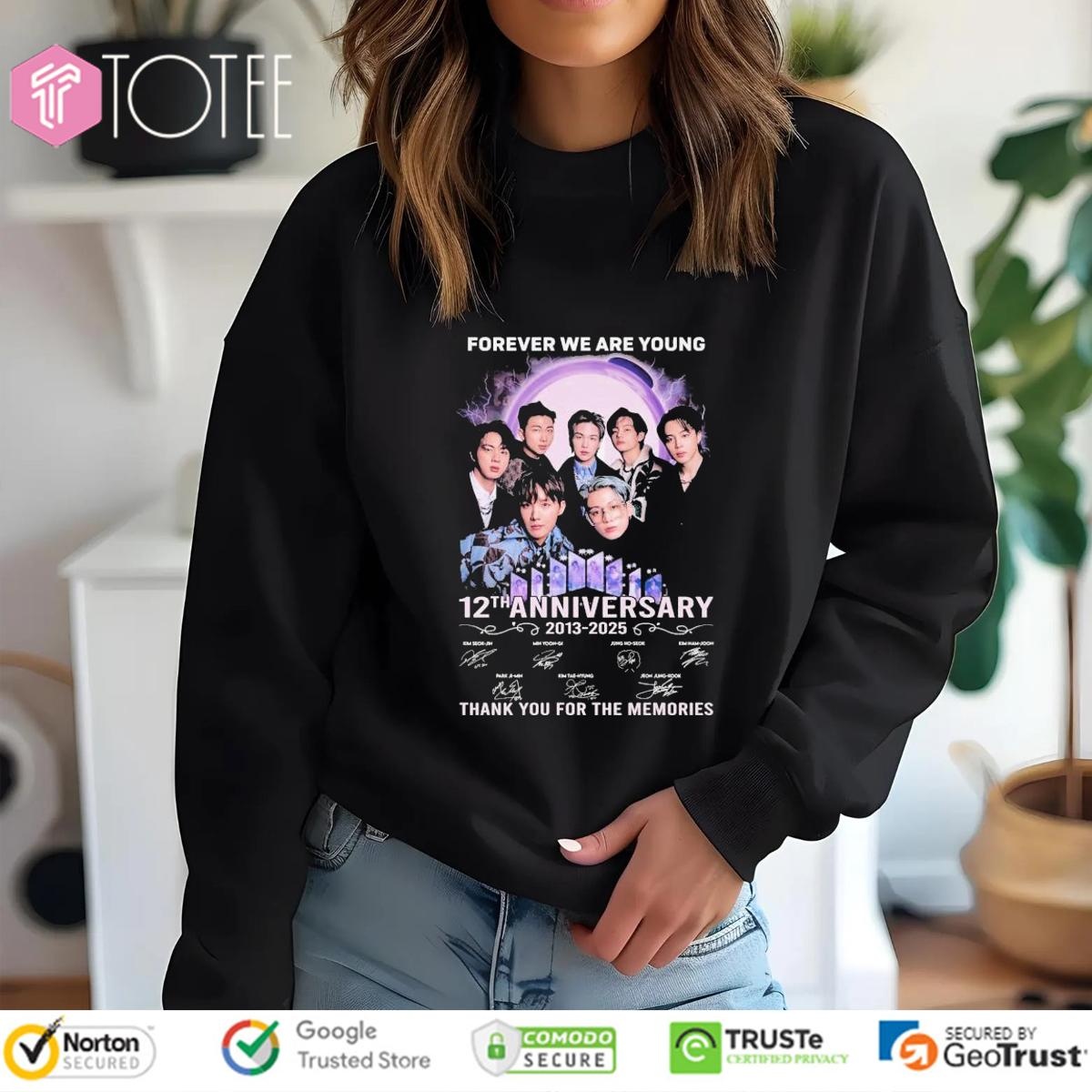 Bts Forever We Are Young 12Th Anniversary 2013-2025 Signatures Sweatshirt