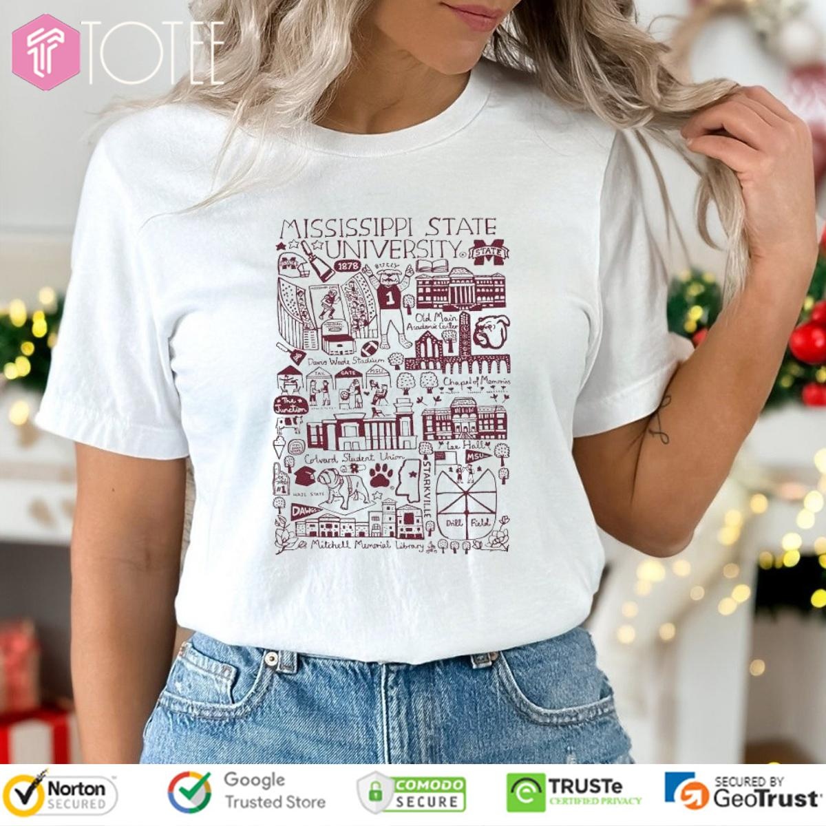 Mississippi State University Bulldogs Art Illustration T-shirt