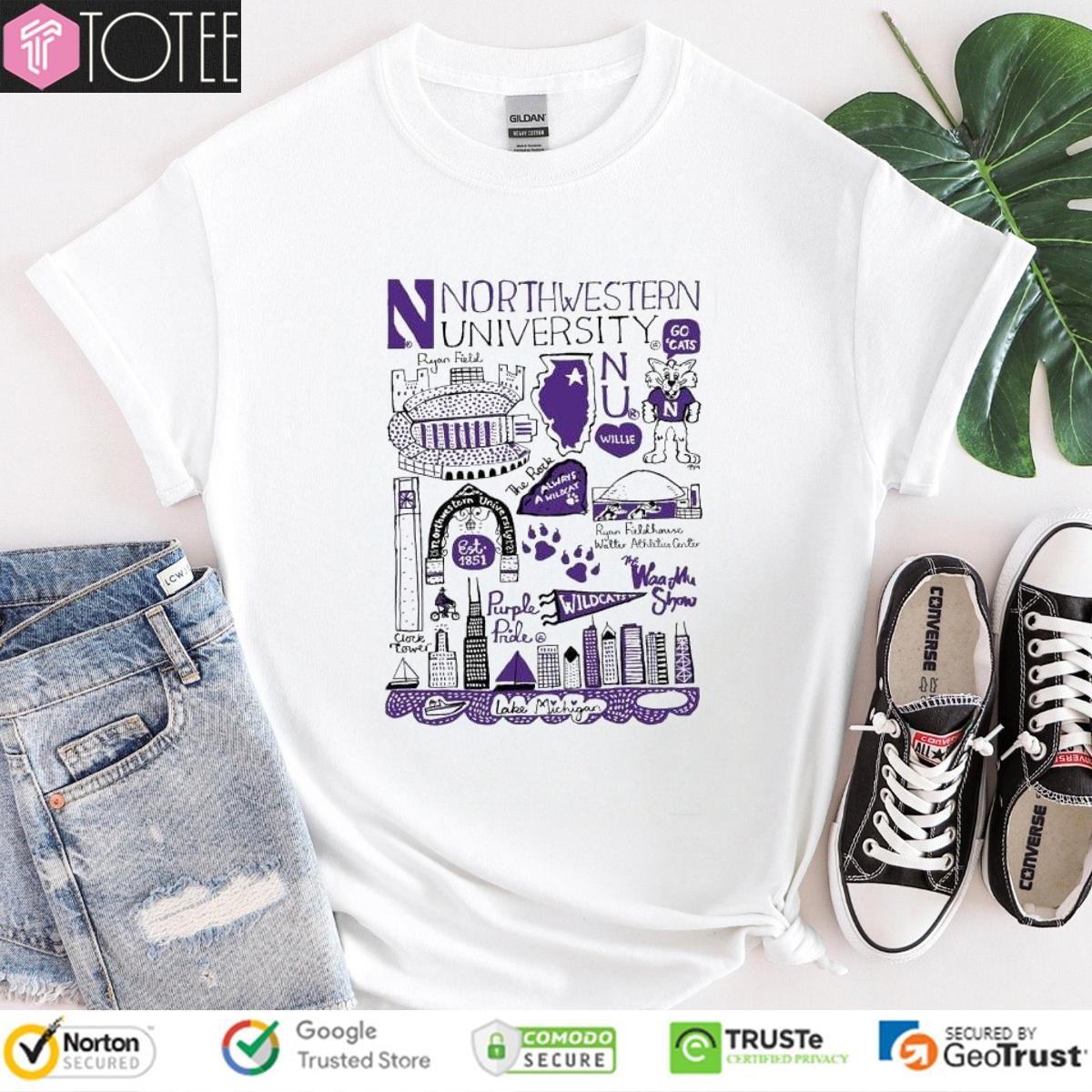 Northwestern University Art Illustration T-shirt