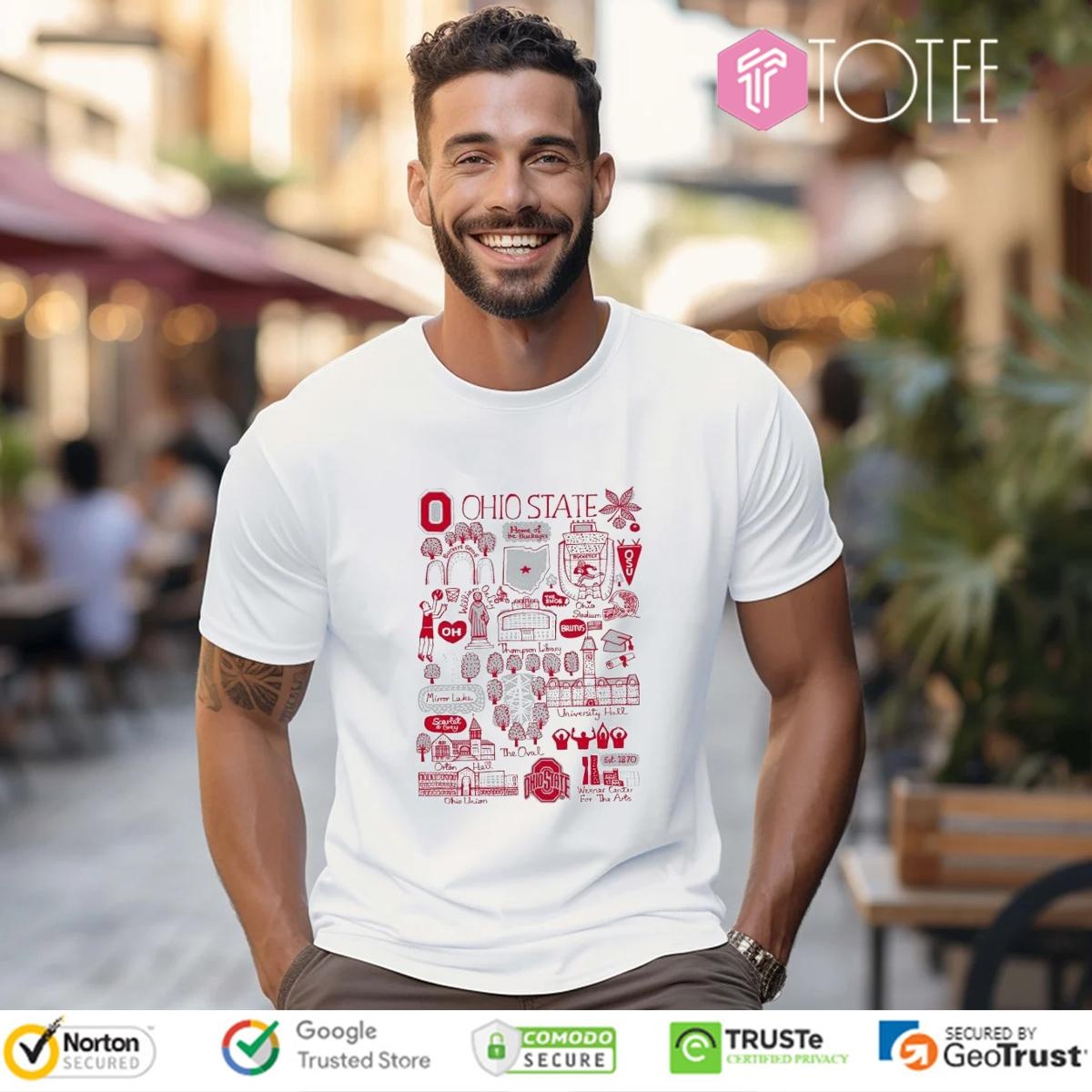 Ohio State University Buckeyes Art Illustration T-shirt