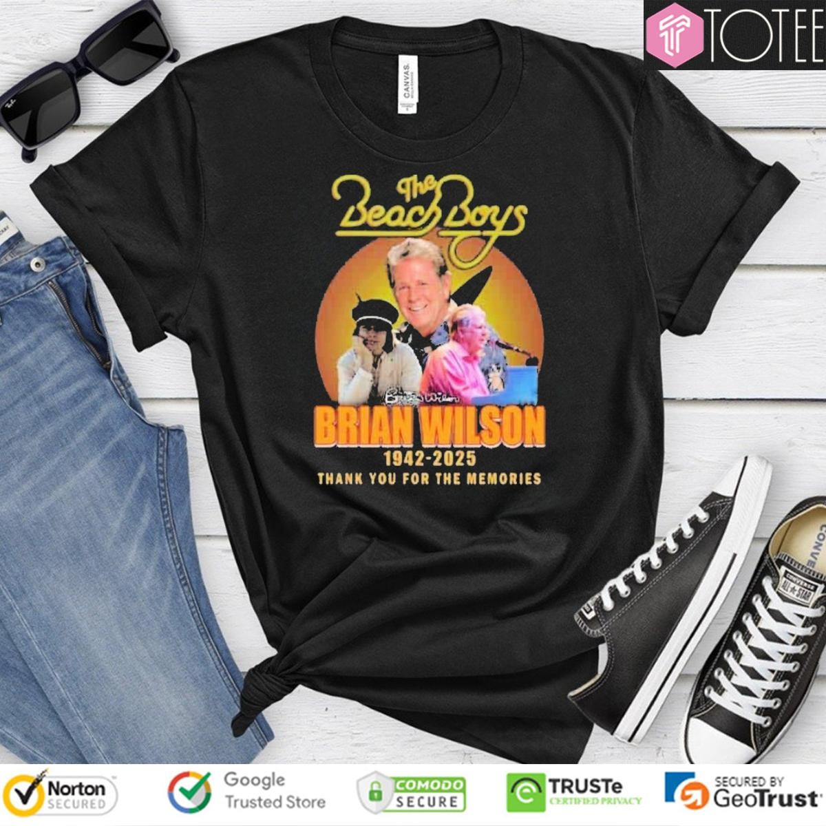 The Beach Boys Brian Wilson 1942-2025 Thank You For The Memories T-shirt