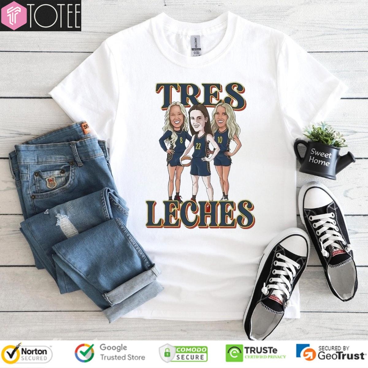 Wnba Tres Leches Caitlin Clark Lexie Hull Sophie Cunningham Ver Cartoon T-shirt