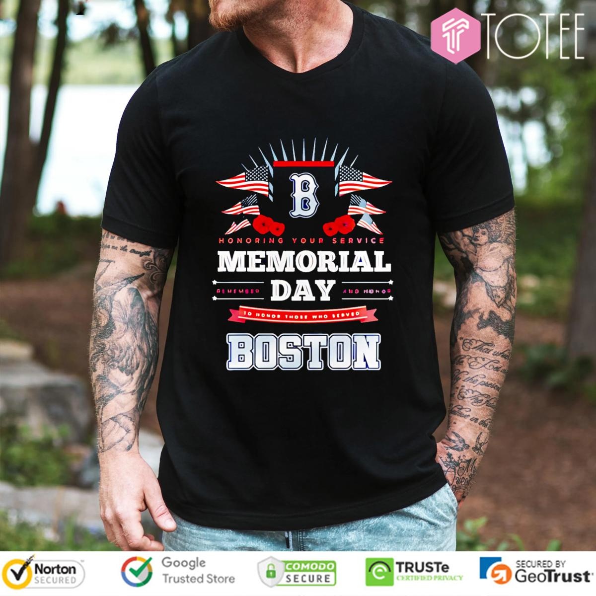 Honoring Your Service Memorial Day Boston Red Sox Baseball T-shirt