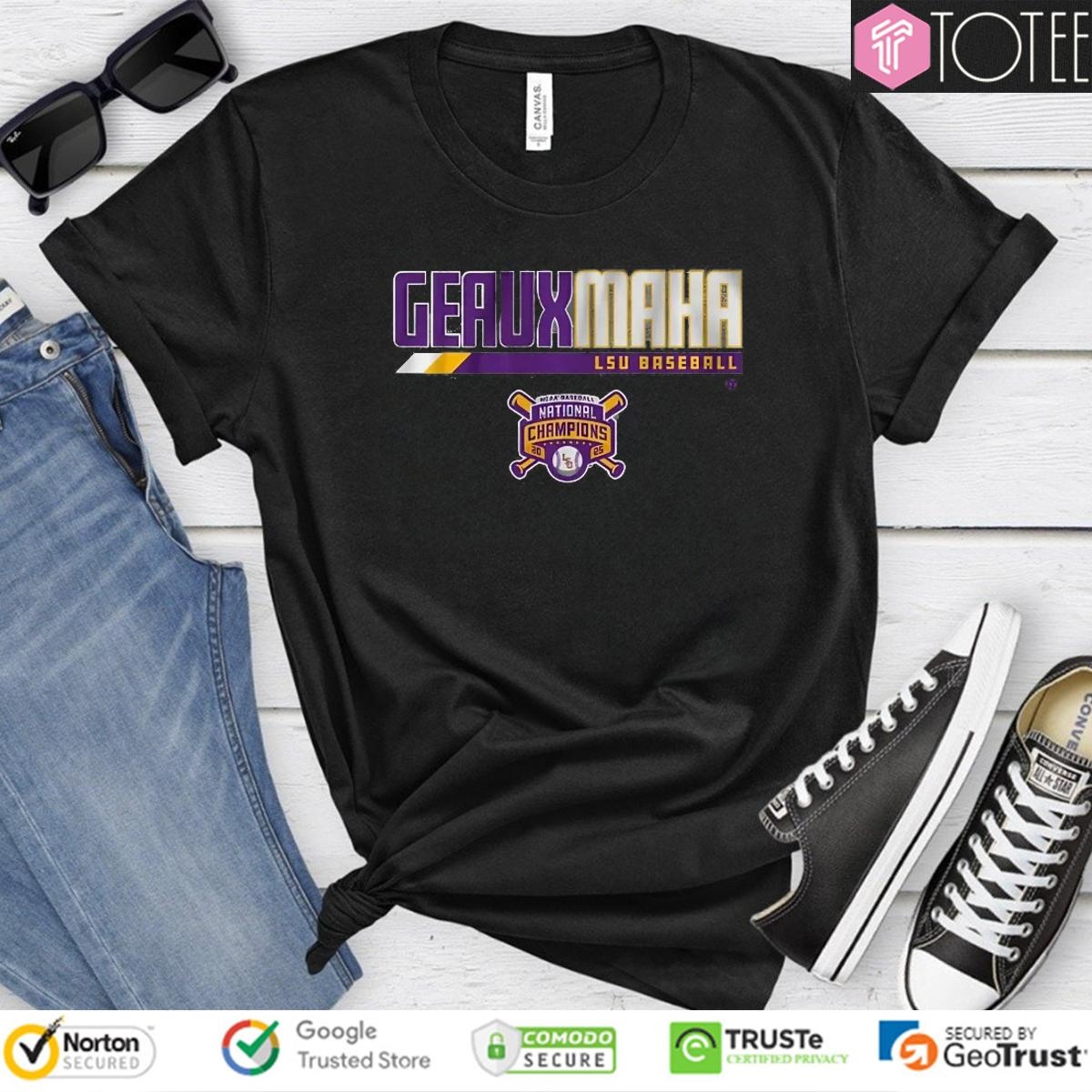 Tigers Baseball Geauxmaha 2025 National Champions T-shirt